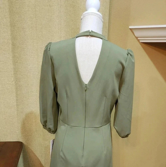 Nanette Lepore women's Keyhole Fit and Flare Olive Dress size 6 NWT - Picture 6 of 13